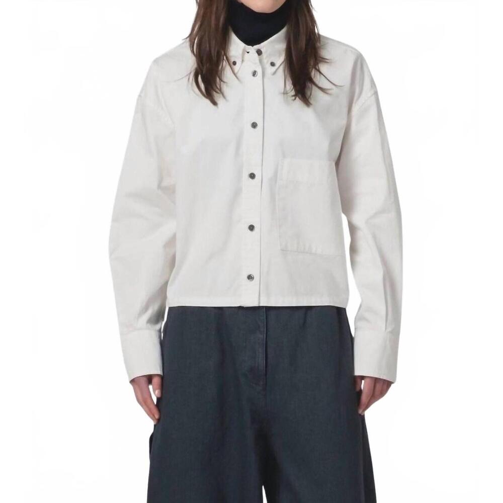 NEW GIRLS OF DUST cubic button down shirt in milk